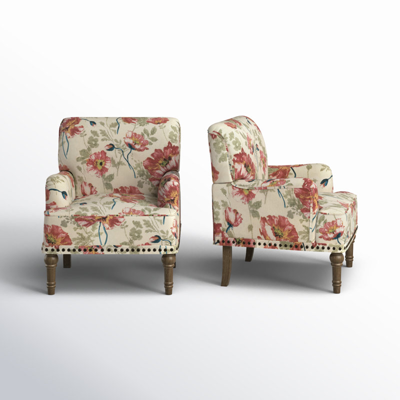Appel 28.7" Wide Armchair, Red Floral