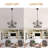 19.7" 5-Light Farmhouse Chandelier, Rustic Drum Caged Wood Chandelier, French Country Pendant Light for Kitchen-1759174968