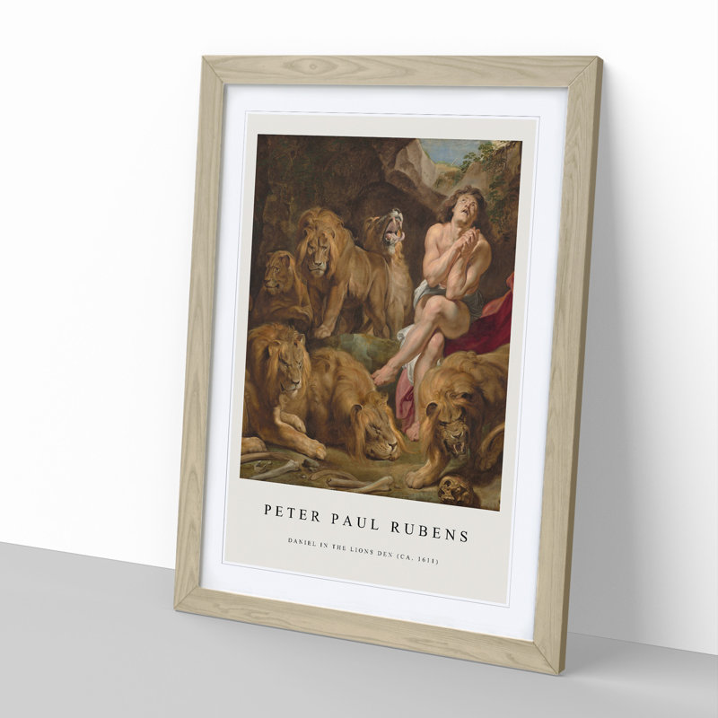 Daniel In The Lions' Den by Peter Paul Rubens - Single Picture Frame Print, 65cm H x 48cm W x 2cm D, Oak Framed