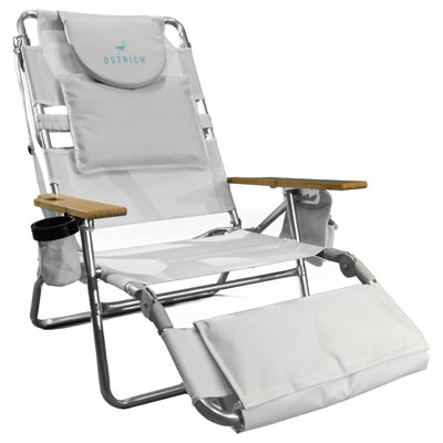 Chaise longue de plage légère Ostrich The Deluxe 3N1 avec repose-pieds, turquoise