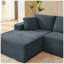 Canapé d'angle en velours côtelé en forme de L avec assises profondes, design modulable Cloud pour salon et appartement, aucun assemblage requis, gris foncé-1629285336-1629285342