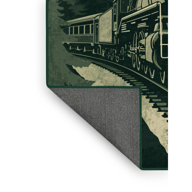 Tapis vert en peluche doux pour véhicules et transport, 8 x 12