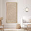 Beige, motif de lignes organiques abstraites avec subtile - grande impression encadrée sur toile de la chambre principale-597560498-597560509