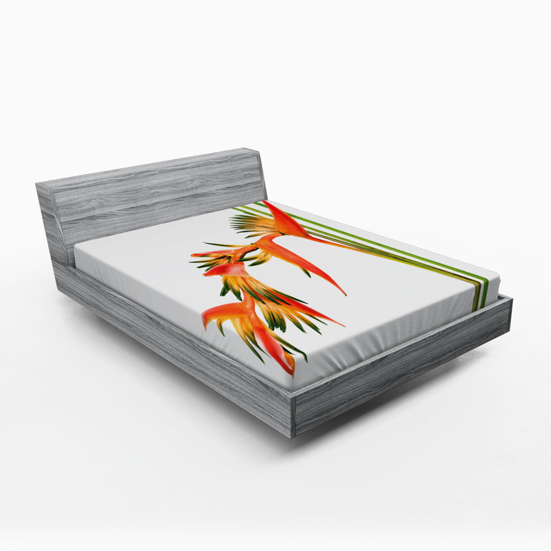 Microfiber Floral Fitted Sheet, Full Fitted Sheet