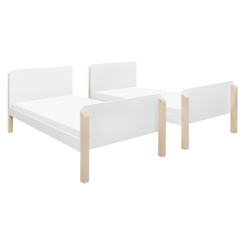TipToe Twin Bunk Bed, White/Light Brown