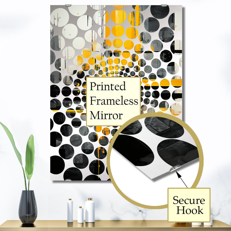 Rattew - Miroir à collage abstrait, décoration murale MIR131672, 40 po x 30 po