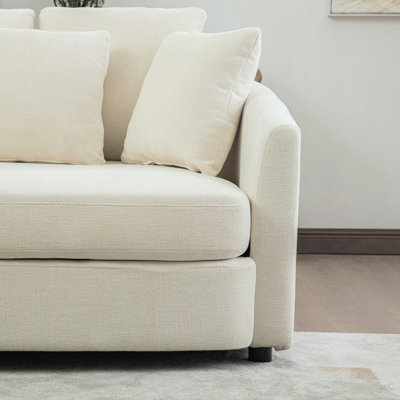 Chaise longue rembourrée de 56,3 po de large rembourrée avec coussins, fauteuil de baril surdimensionné douillet avec housse pour fauteuil club, salon, chambre à coucher, bureau, salon, vert