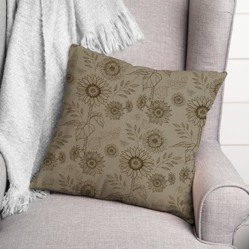 Coussin décoratif en polyester / mélange de polyester, Brun