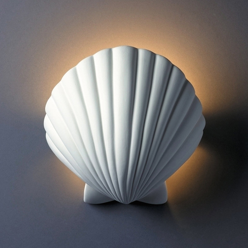 Melissa Ceramic Flush Mounted Sconce, Bisque