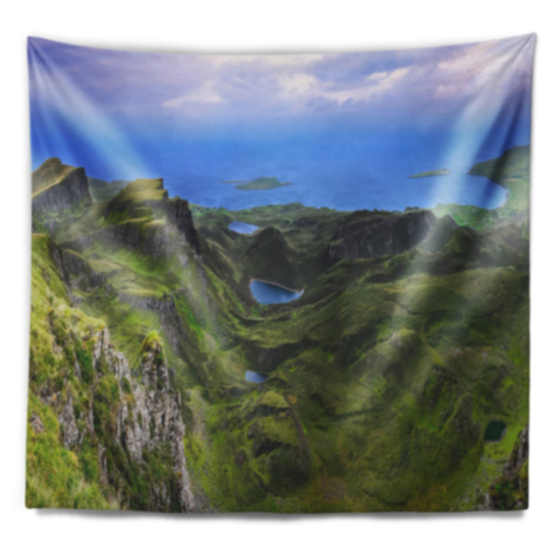Polyester quiraing skye highland écosse tapisserie avec accessoires suspendus inclus, H 50 po x l 60 po