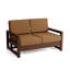 Causeuse d'extérieur en bois de teck massif Gustina avec coussin et accoudoirs-1118500620-1118507690