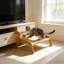 Lit pour chat d'intérieur surélevé avec tapis à gratter