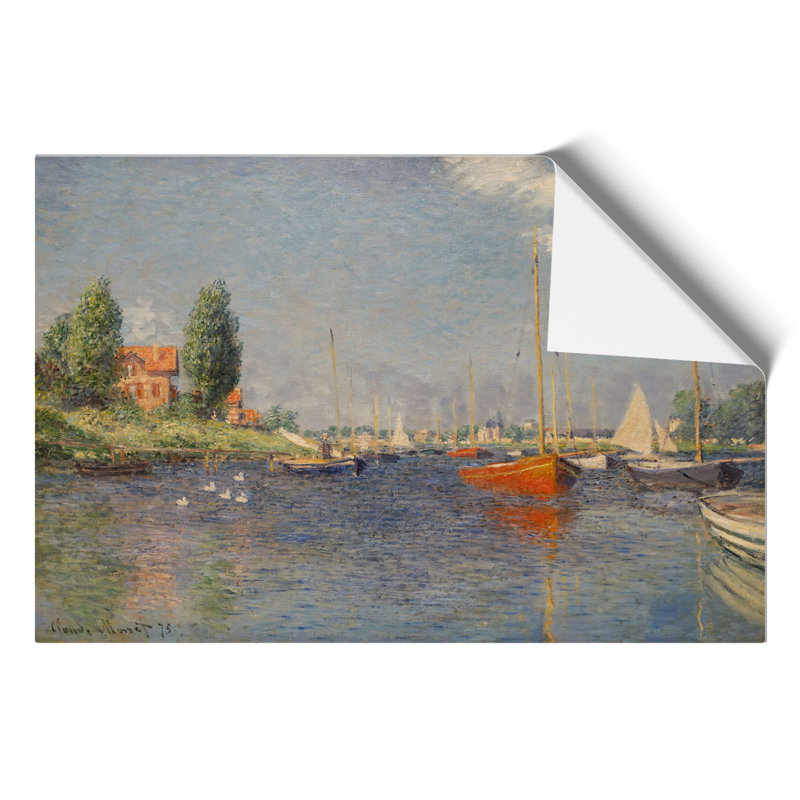 Red Boats in Argenteuil by Claude Monet - Frameless Print, 42cm H x 59cm W x 0.1cm D