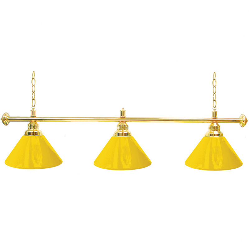 Luminaire suspendu linéaire à 3 lumières Premium, Jaune, Or