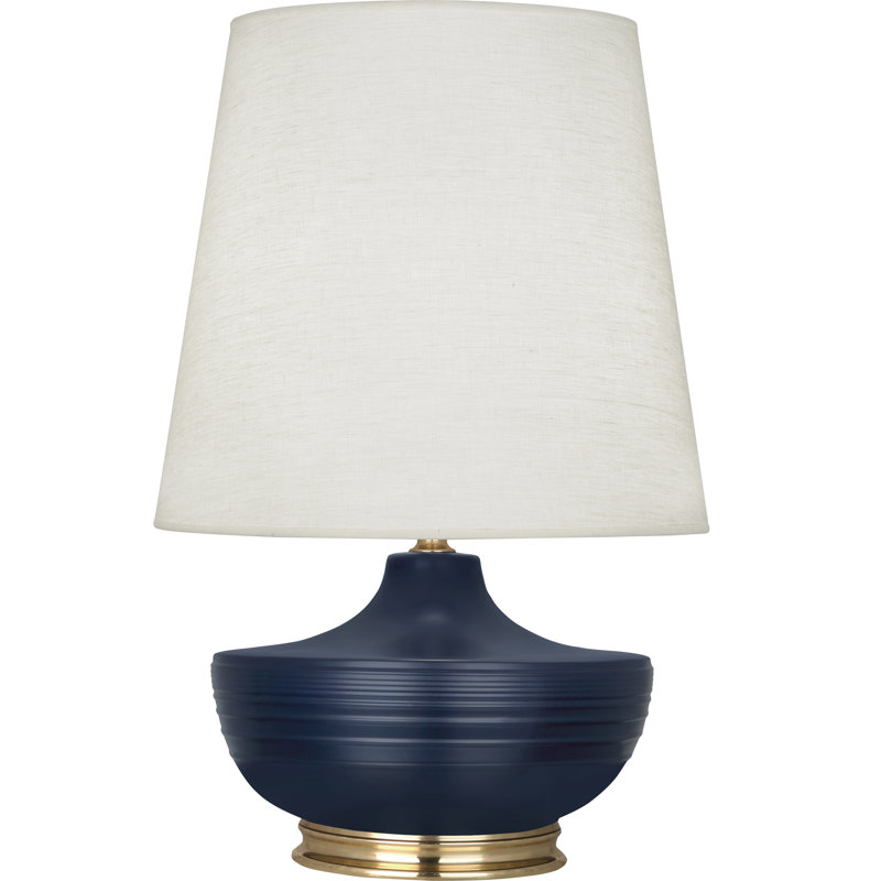 Nolan Table Lamp, Brass Base/Navy Shade
