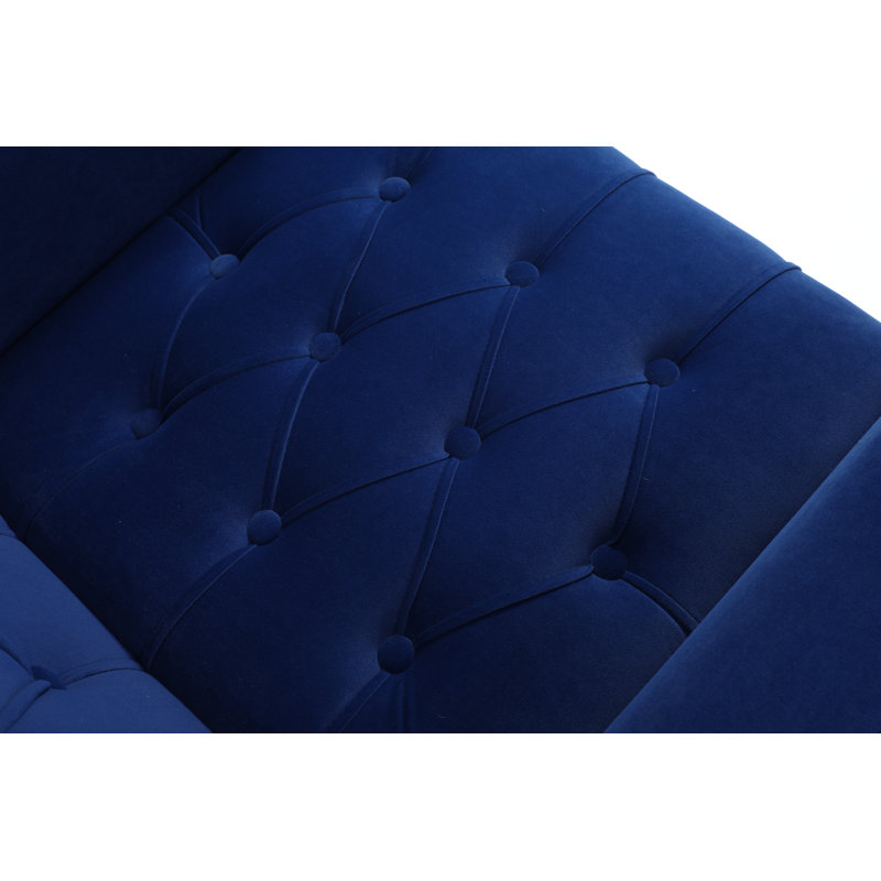 Fauteuil d'appoint avec repose-pieds Wickham Polperro, Bleu