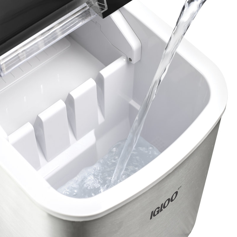 Stainless Steel Portable Countertop Ice Maker with Handle