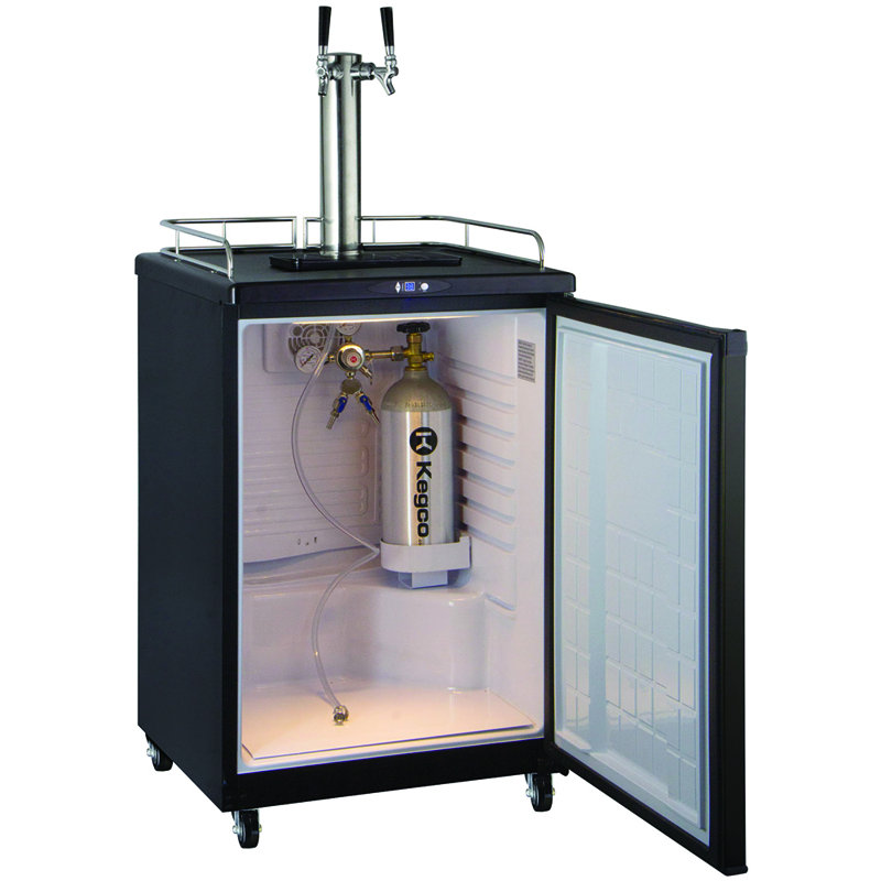 Kegco 5.8 Cubic Feet Dual Tap Freestanding Kegerator with, Black