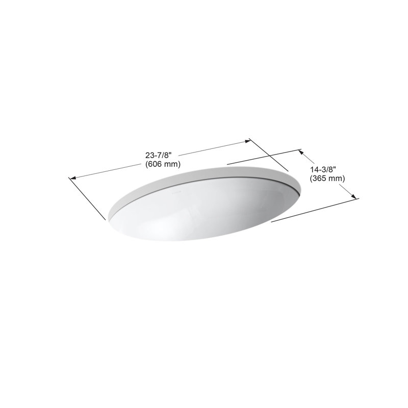 Vintage Undermount Bathroom Sink, Blanc
