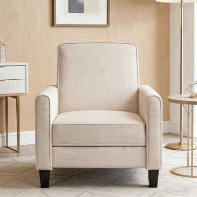 Fauteuil inclinable rembourré 27,5 po avec pieds en hêtre massif