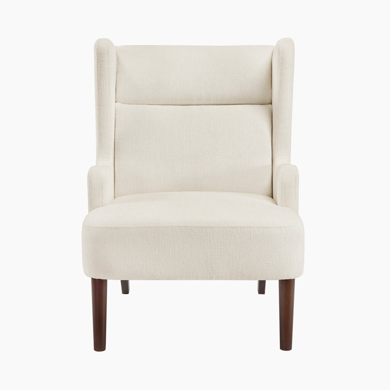Ferriday 27.5" Flared Arms Chenille Chair, Beige Chenille