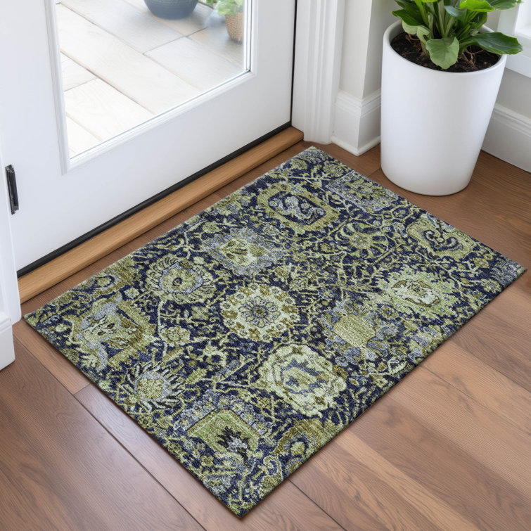 Premium Machine Washable Sykora AMF1320 Damask Rug
