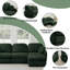 Canapé modulaire en L de 105 po en chenille verte avec repose-pieds et siège profond, assemblage facile-459944749