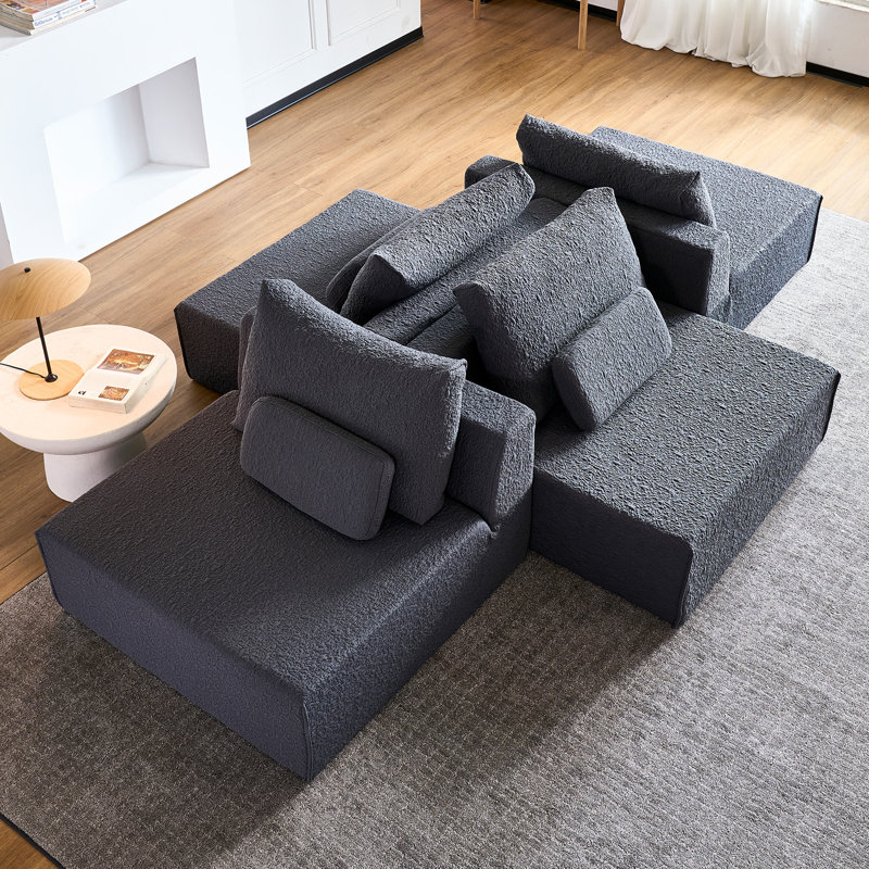 Canapé modulaire Boneless Boneless Cloud, H 31,5 po x l 118,2 po x P 78,8 po, 4, Gris