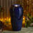 28.25"H Oversized Petals Textured Ceramic Jar Outdoor Floor Fountain With Pump And LED Light (KD)-880841856