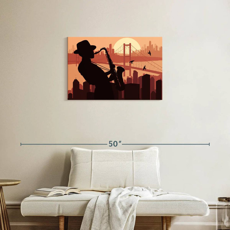 Abarca Sax Player Silhouette, 20" H x 30" W