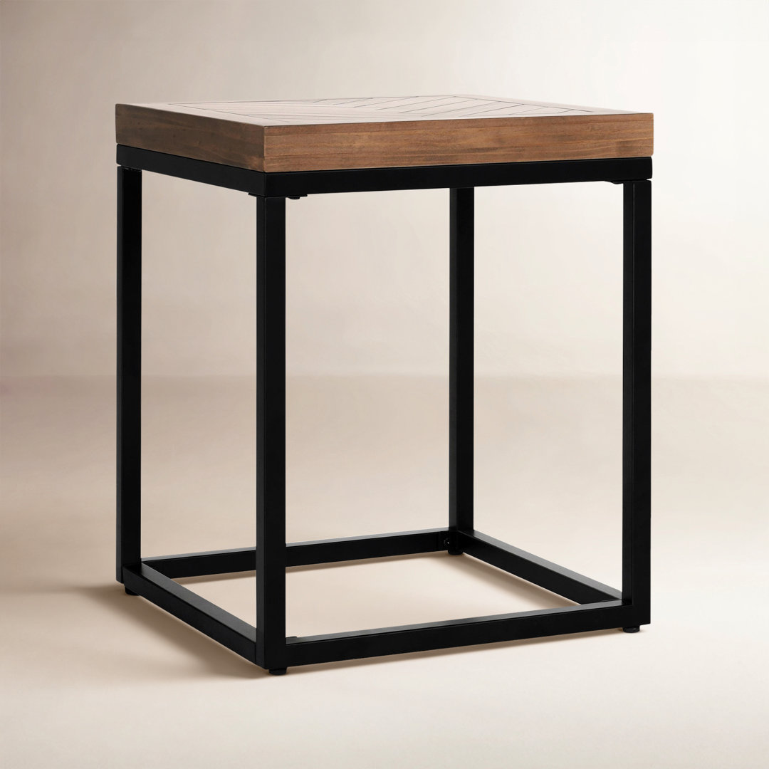 Lenes Solid Wood Top End Table Union Rustic