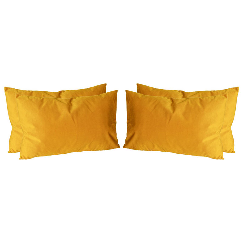 Rectangular Lumbar Cushion with Filling, Yellow