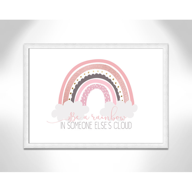 Être un arc-en-ciel, H 26,5 po x l 36,5 po x P 0,63 po, Cadre à grain de bois blanc