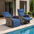 Esquer 59" Outdoor Wicker Poolside Reclining Swivel Chaise Lounge With Adjustable Recliner And Cushions-1888479811-1888479809