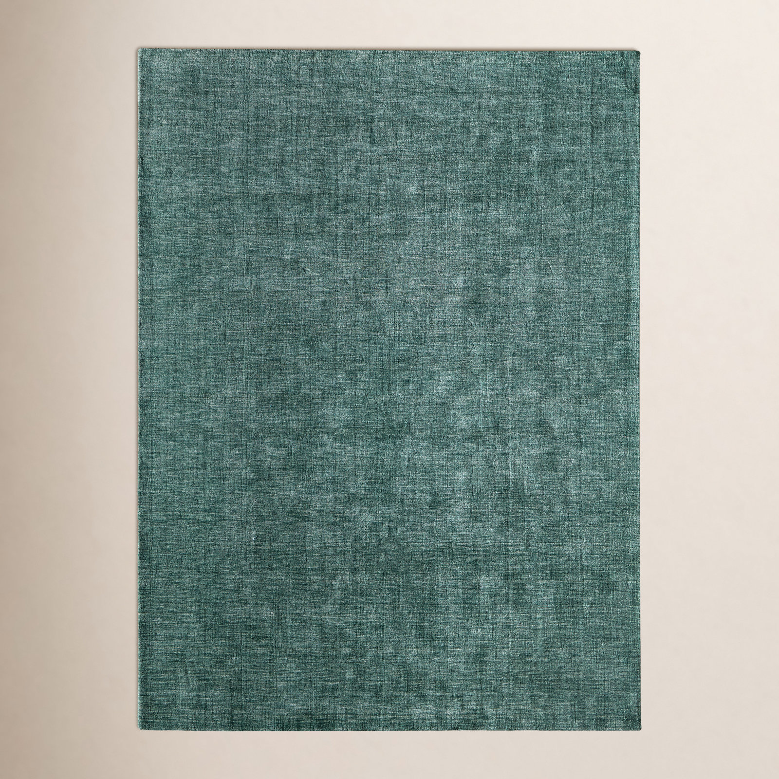 Lineville Light Green Hand-Tufted Wool Rug, Rectangle 5' x 8'