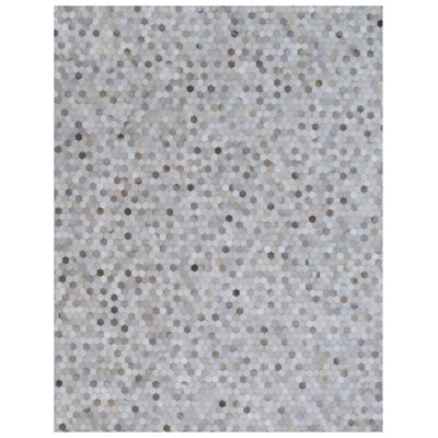 Mosaic Leather Cowhide Geometric Indoor Rug
