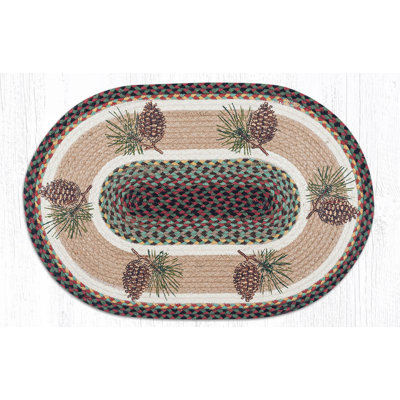  Tapis ovale en jute rustique tressé 20 po x 30 po