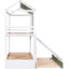 Lit superposé simple surdimensionné avec glissière maniable et lit gigogne en blanc + - Augmente la valeur de divertissement de la chambre à coucher modifiables pour créer un look de chambre à coucher distinctif