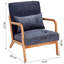 Ensemble de 2 chaises d'appoint rembourrées en bois massif avec coussin Mid-Century-1816320177