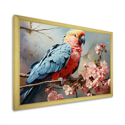 Décoration murale perroquet bleu exotique à plumes Grace I - Perroquet