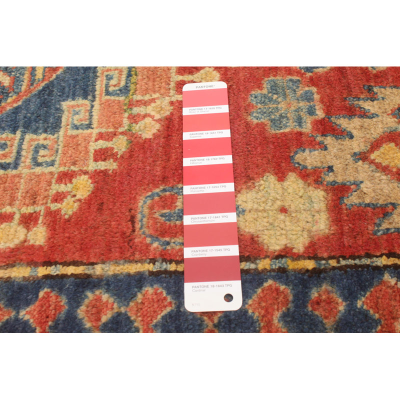 Tapis rouge Gazni noué à la main 3 pi 8 po x 5 pi 5 po