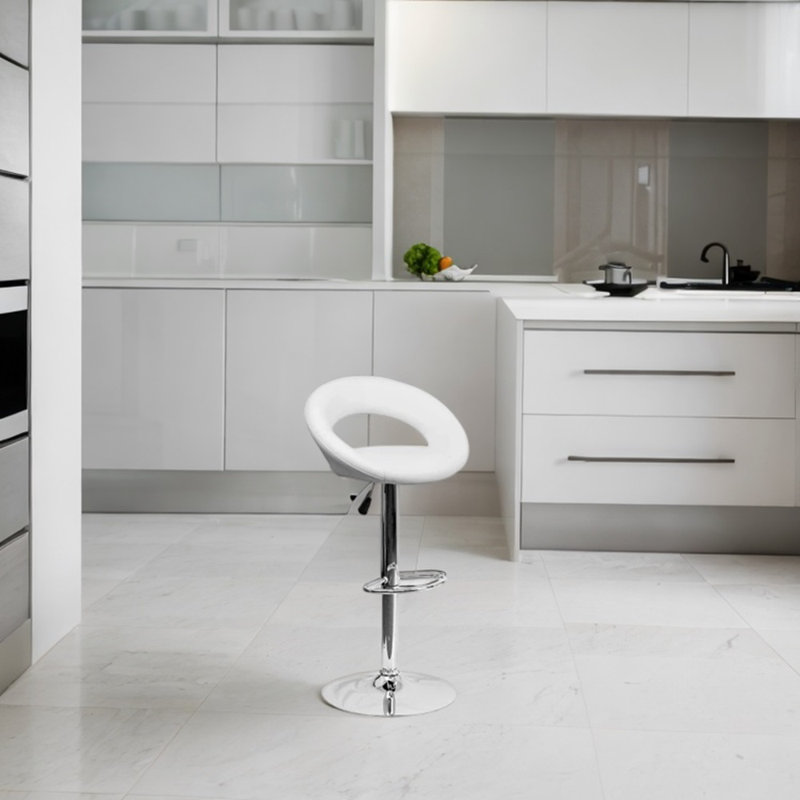 Tabouret réglable Rumaana, Blanc