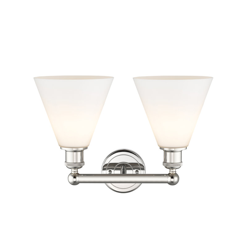Mallery 2 - Light Dimmable Vanity Light, Matte White, Polished Nickel