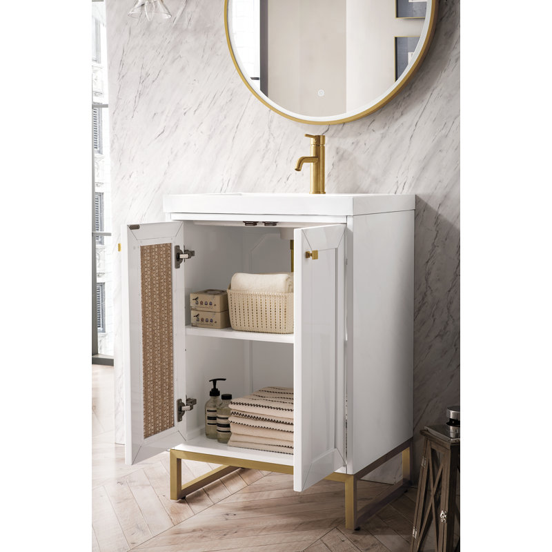 Chianti 23.6'' W Single Vanity, Brushed Nickel, Walnut Whisper