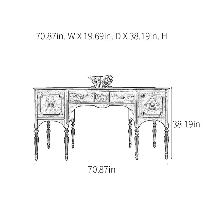 Console champêtre rétro