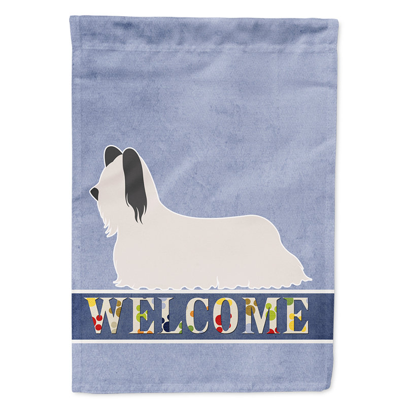Polyester 2 côtés 40 x 28 po welcome drapeau maison, Skye terrier