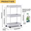 Chariot de rangement roulant à 3 niveaux, tablettes polyvalentes pour bureau, salon, chambre à coucher, salle de bain, gris-2089265922
