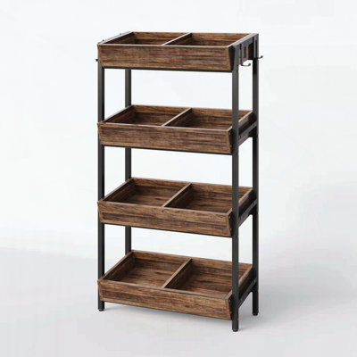 4-Tier Fruit and Vegetable Storage Rack with 8 Pull-Out Bins