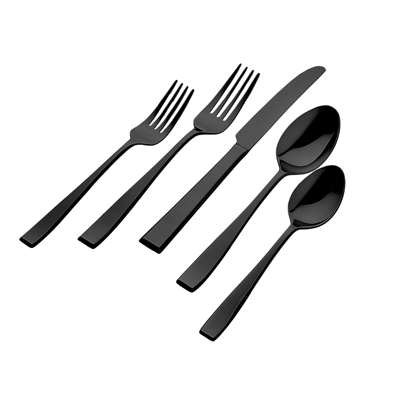 Flagstaff 20 Piece Flatware Set, Service for 4, Shiny Black