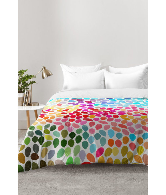 Ensemble d'édredon Garima Dhawan, Édredon pour très grand lit + 2 très grandes ta, Rose/vert/bleu